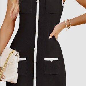 Chic Black and White Sleeveless Dress